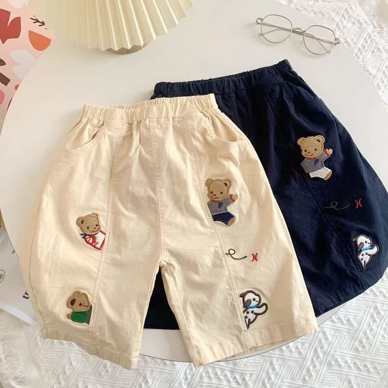 Shorts für Tier (Kleinkind-Jungen) mit Tierstickerei - Beige - 4-5J - image 1
