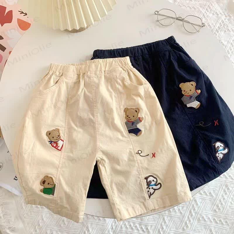 Shorts für Tier (Kleinkind-Jungen) mit Tierstickerei - Beige - 4-5J - image 1