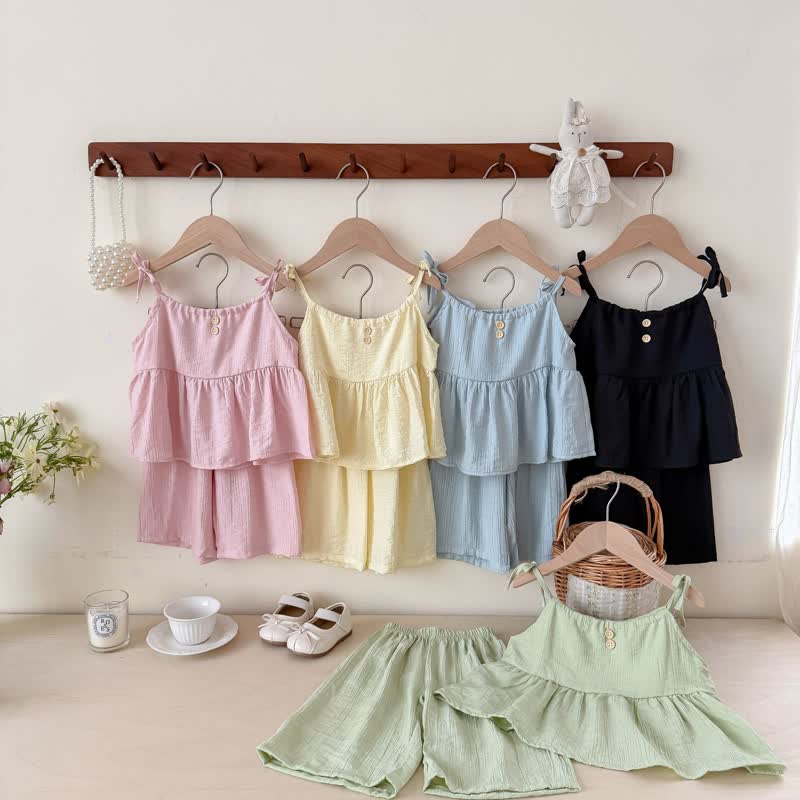 Kleinkind - Mädchen Set aus Einfarbig Spitze und Hose , 2-teilig - image 1