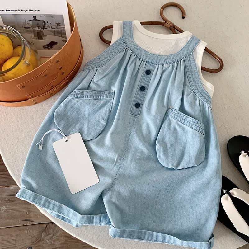 Sommer aus gewaschenem Chambray für Kleinkind und Baby - Blau - 6-7J - image 1