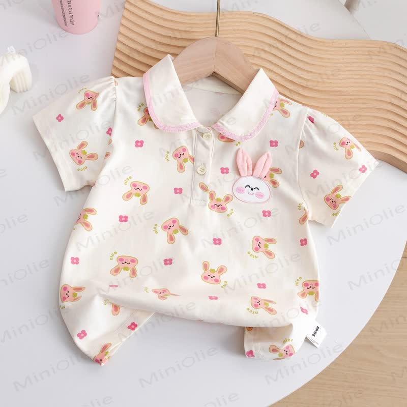 Weiches Stricken -T-Shirt für Baby mit Hase - Beige - 6-7J - image 2