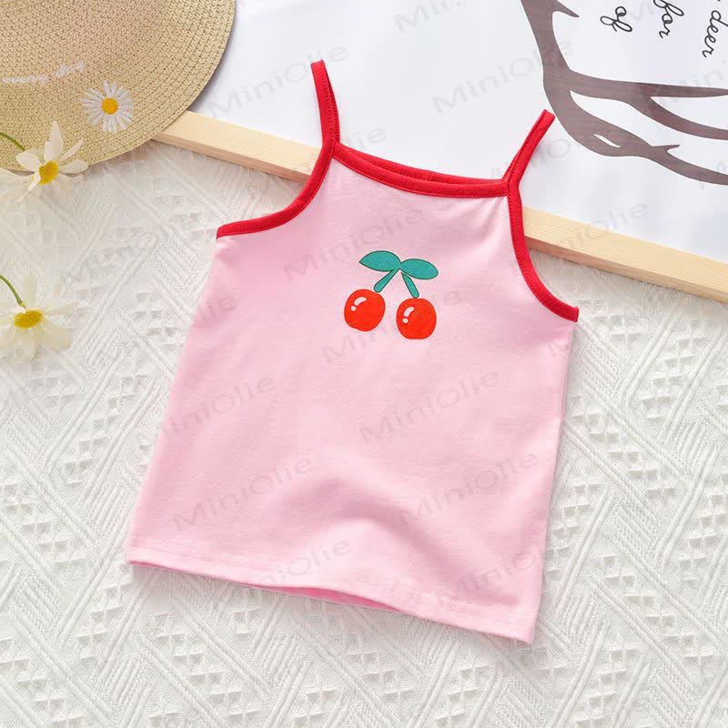 Baumwoll-Cami Spitze für Kleinkind-Mädchen mit kontrastfarbenem Obst - Rosa - 6-7J - image 3
