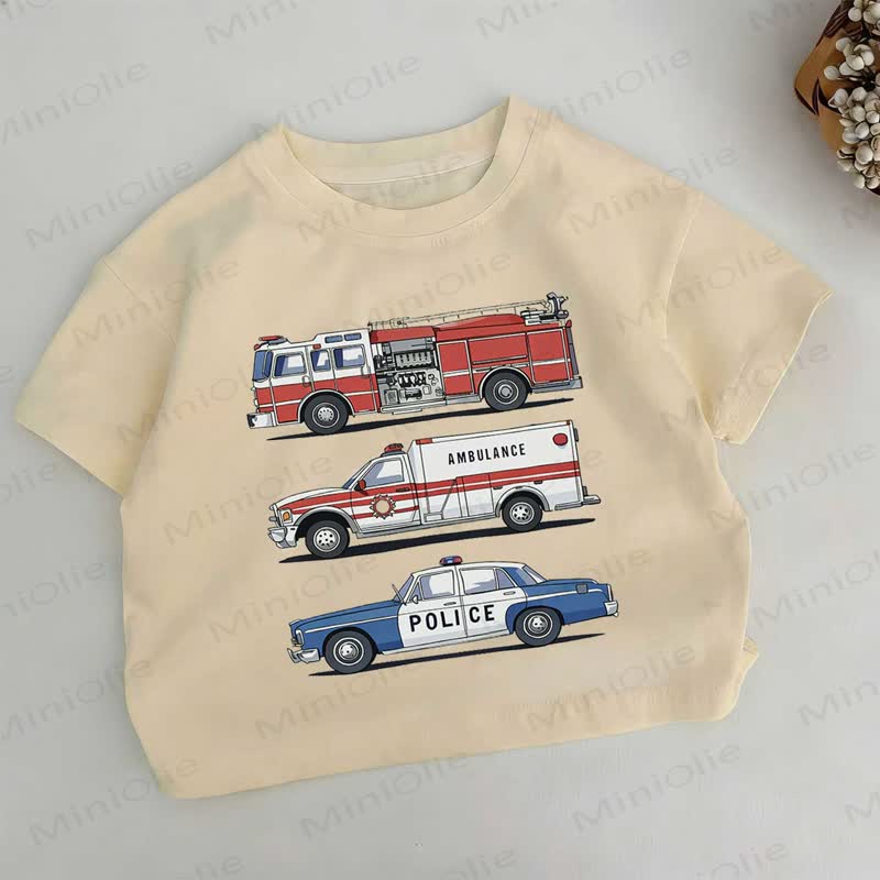 Khakifarbenes T-Shirt mit Auto -Print für Kleinkind-Jungen - Khaki - 6-7J - image 1
