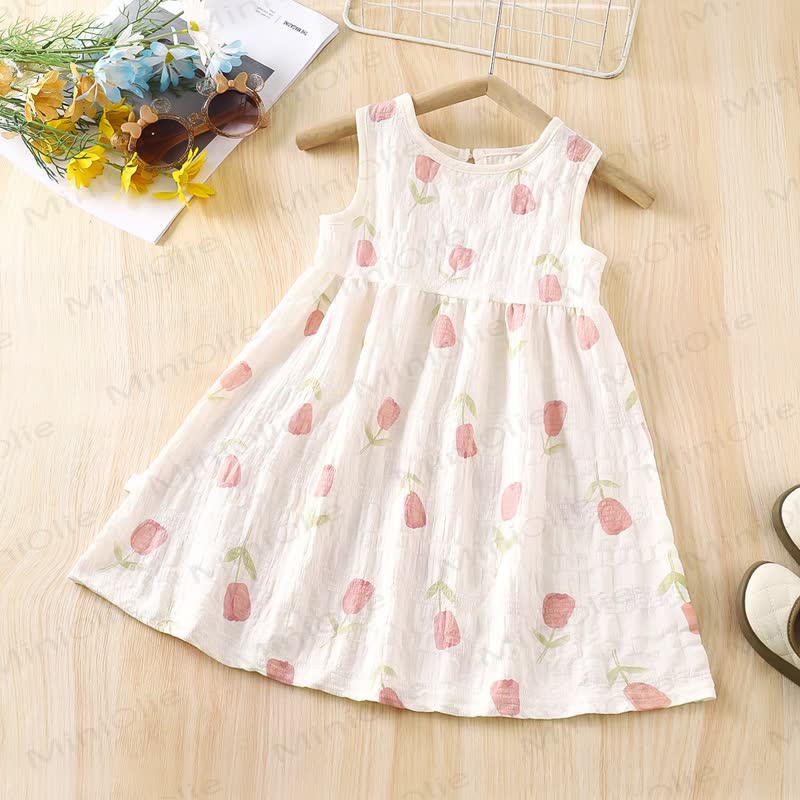 Kleid aus der Blumen für Kinder-Mädchen - Rosa Tulpe - 10-11J - image 4