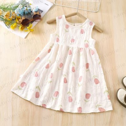 Kleid aus der Blumen für Kinder-Mädchen - Rosa Tulpe - 10-11J - image 4