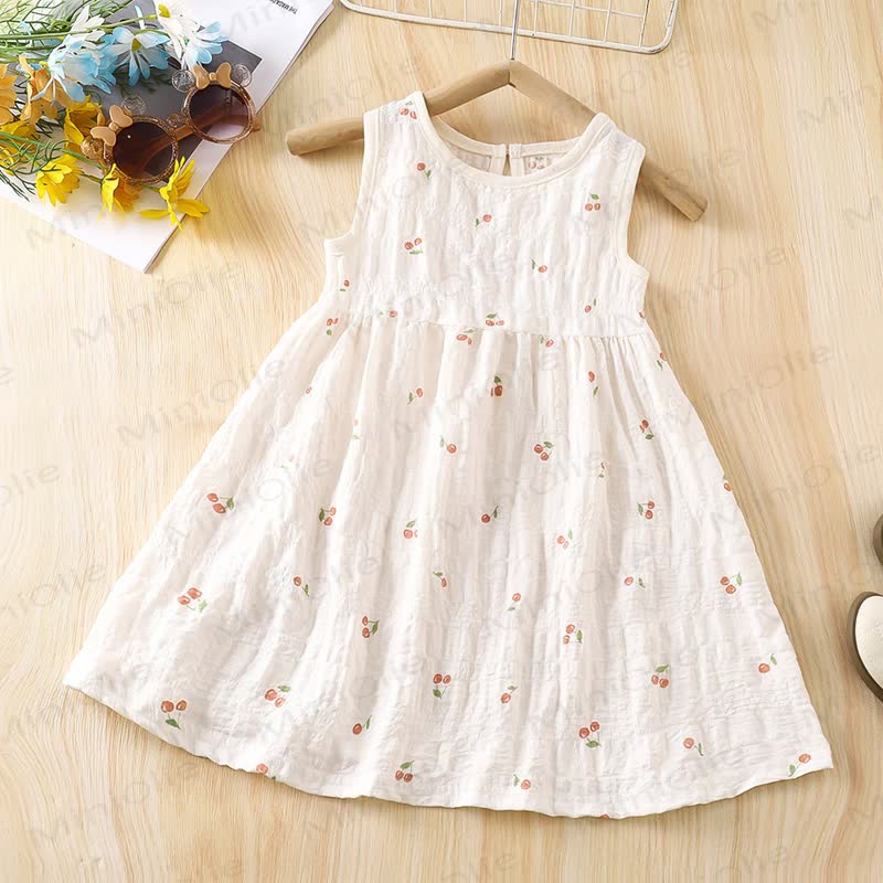 Kleid aus der Blumen für Kinder-Mädchen - Beige Kirsche - 10-11J - image 5