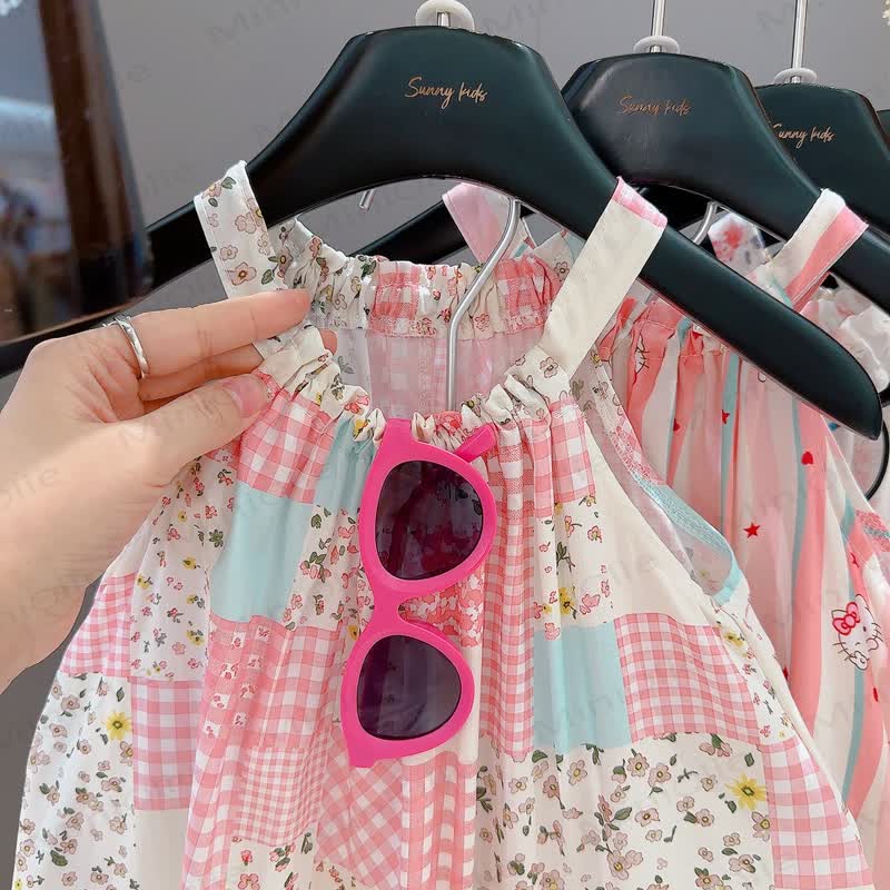 Patchwork-Quasten-ärmelloses Kleid für Kinder-Mädchen - image 9