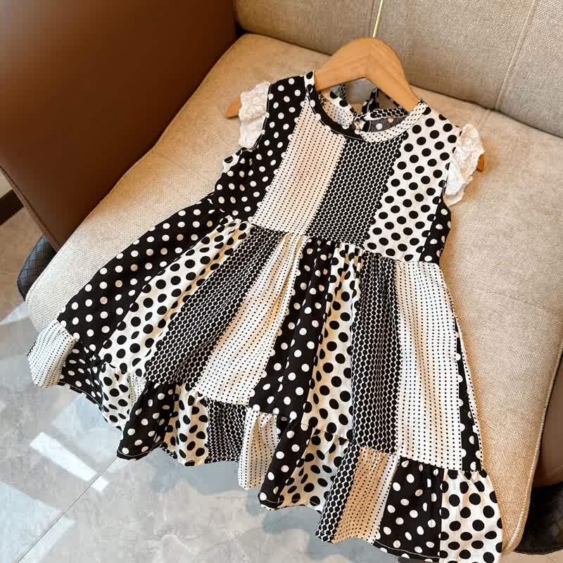 Kleid für Kind und Mädchen mit Rüschenärmeln - Schwarz - 12-13J - image 3