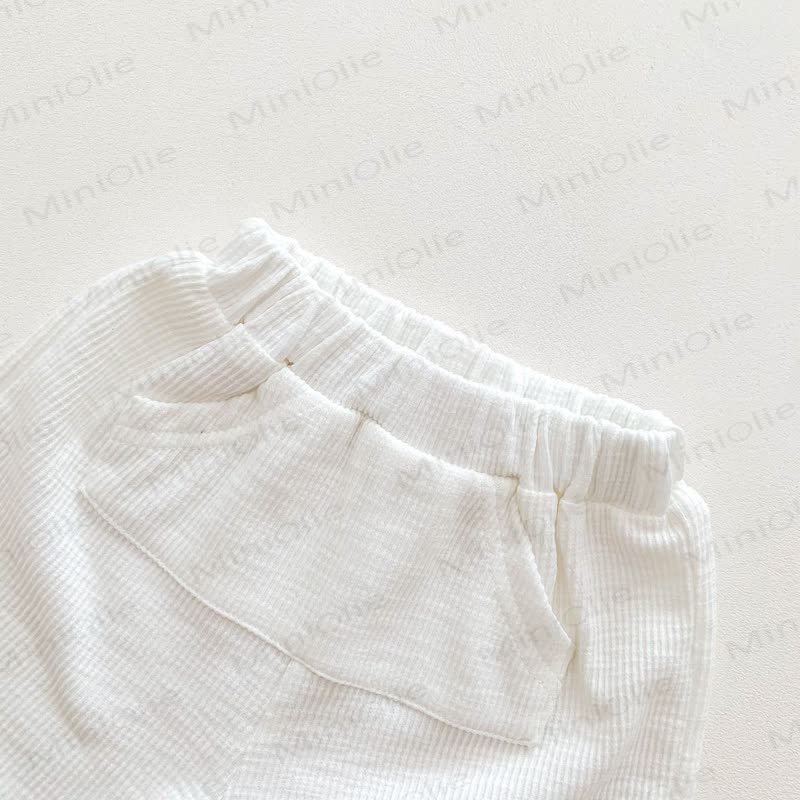Kleinkind- Set aus Waffel - T-Shirt und Shorts mit Kleinkind - image 7