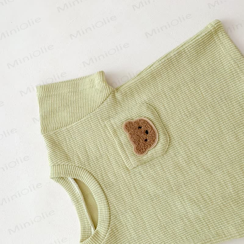 Kleinkind- Set aus Waffel - T-Shirt und Shorts mit Kleinkind - image 6
