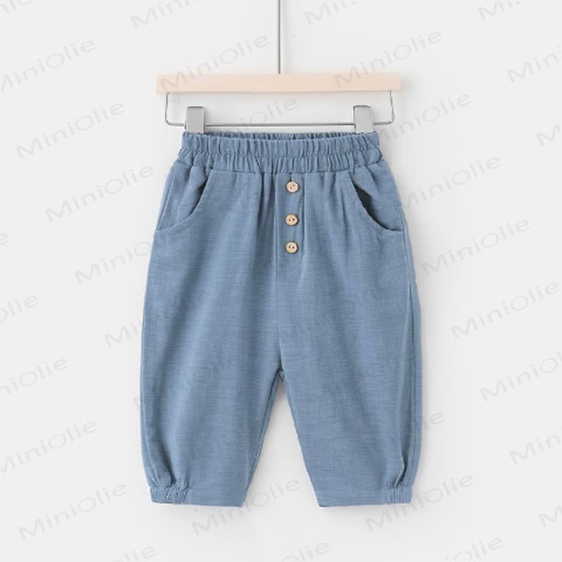 Baumwoll Hose mit Taschen für Kleinkind-Jungen - Blau - 8-9J - image 1
