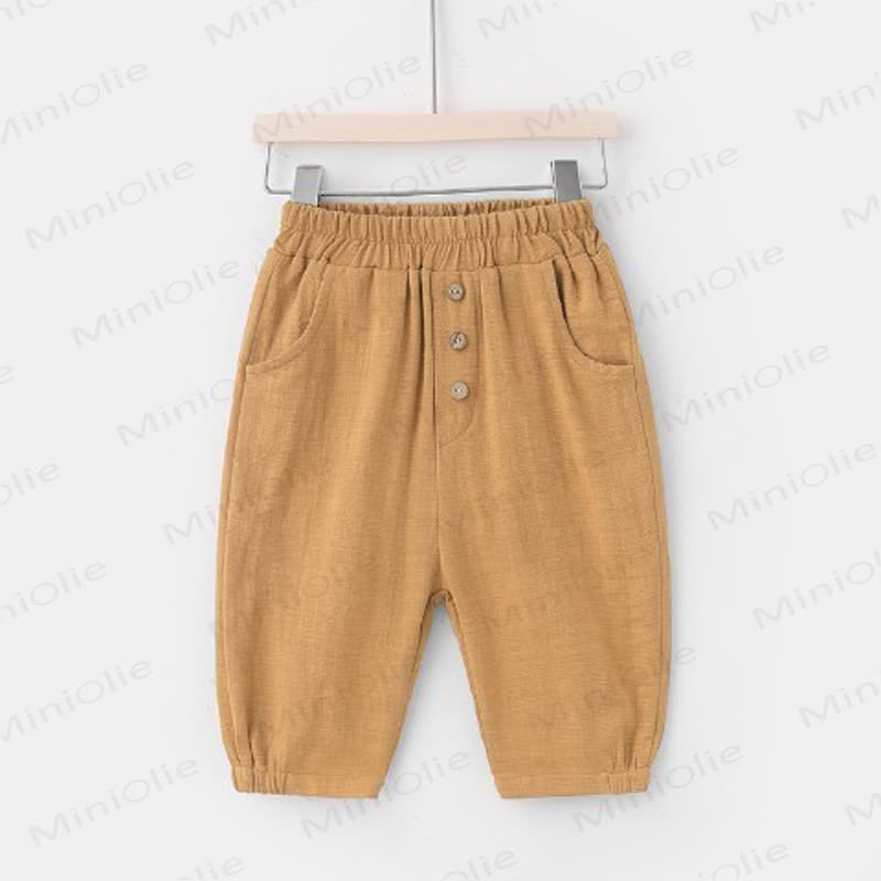Baumwoll Hose mit Taschen für Kleinkind-Jungen - Kaffee - 8-9J - image 2
