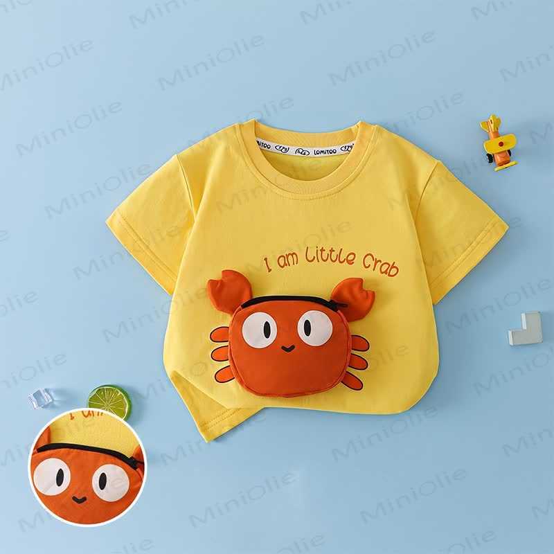 Kleinkind -T-Shirt mit Tier und Tasche - Gelb - 8-9J - image 3