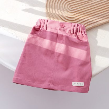 Zweiteiliges Set für Baby und Babys: Rosa Streifen Spitze und Rock mit Puffärmeln, Rosa Herz - image 9
