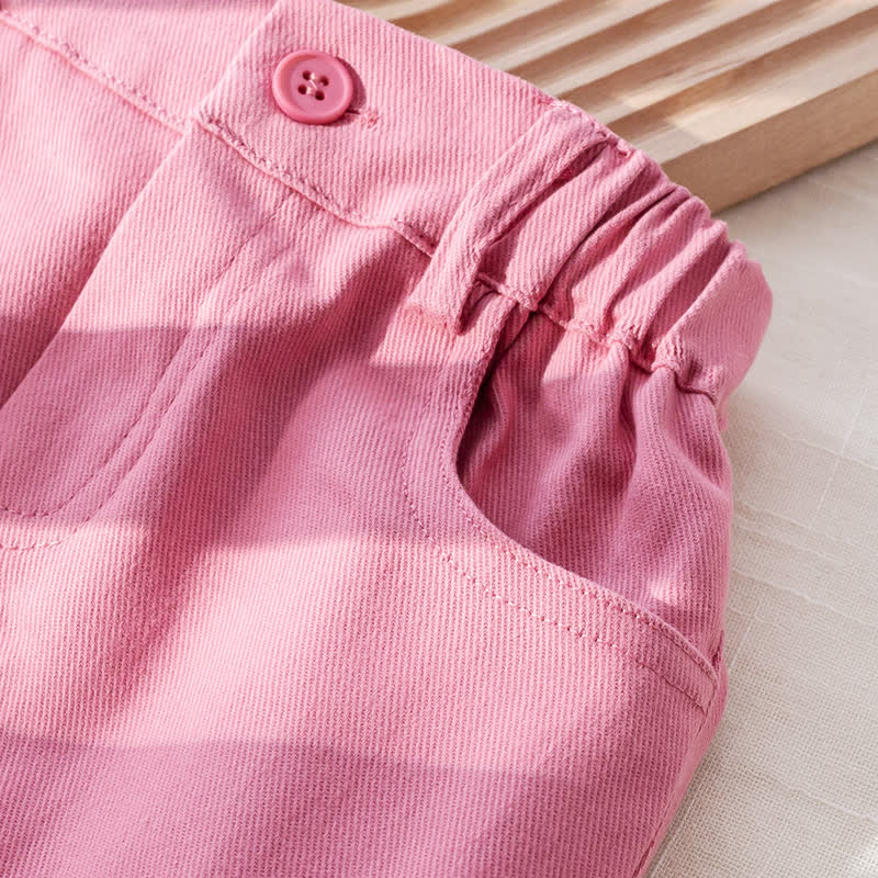 Zweiteiliges Set für Baby und Babys: Rosa Streifen Spitze und Rock mit Puffärmeln, Rosa Herz - image 11