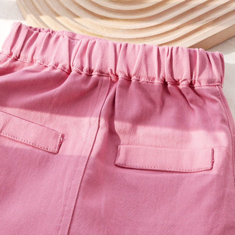 Zweiteiliges Set für Baby und Babys: Rosa Streifen Spitze und Rock mit Puffärmeln, Rosa Herz - image 12