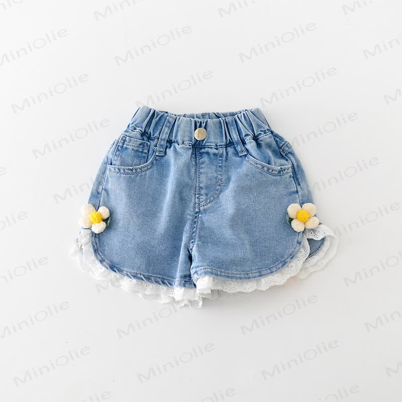 Denim mit Lace und Blume für Kleinkind - Lace​ - 8-9J - image 3