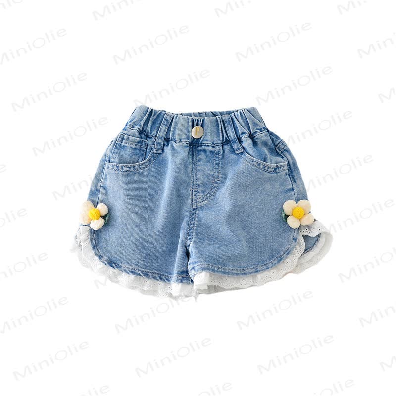 Denim mit Lace und Blume für Kleinkind - image 5