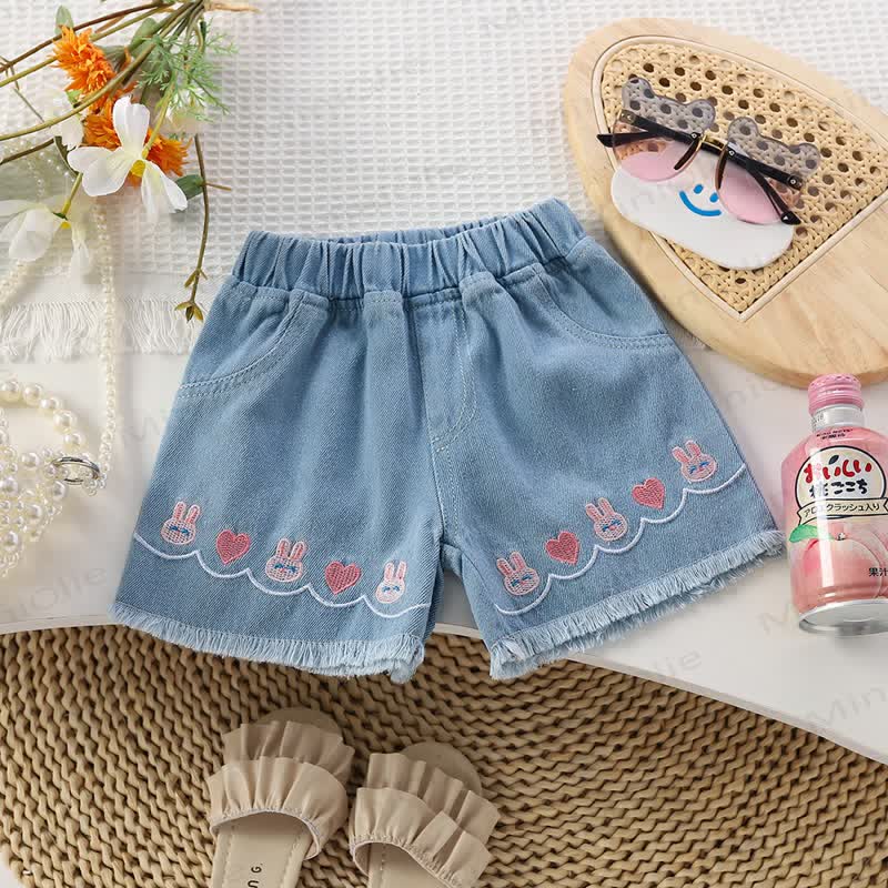 Denim mit Lace und Blume für Kleinkind - Hase - 8-9J - image 1