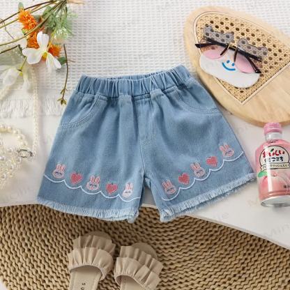 Denim mit Lace und Blume für Kleinkind - Hase - 8-9J - image 1