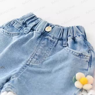 Denim mit Lace und Blume für Kleinkind - image 4