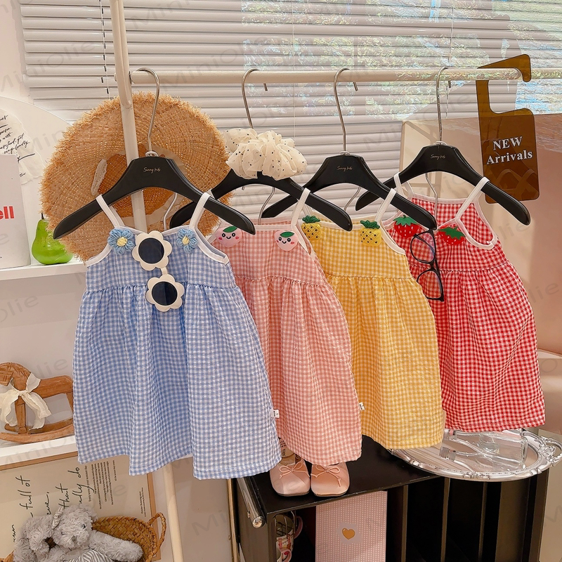 Mädchen Kleinkind mit Obst Gingham - Kleid - Blau - 8-9J - image 1