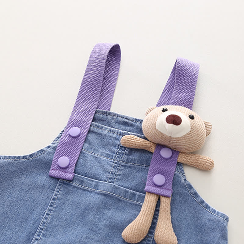 2-teiliges Set für Baby und Babys: Streifen T-Stück und Denim Overalls - image 9