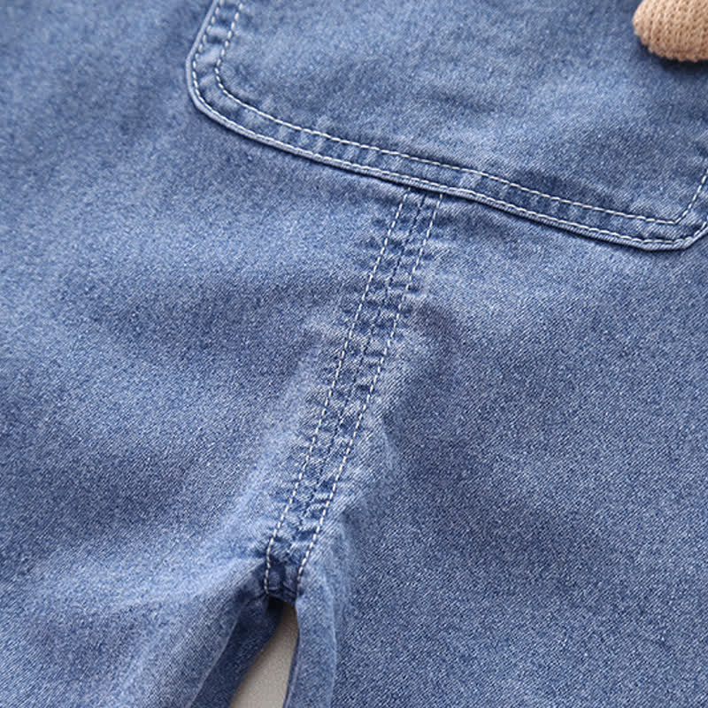 2-teiliges Set für Baby und Babys: Streifen T-Stück und Denim Overalls - image 10