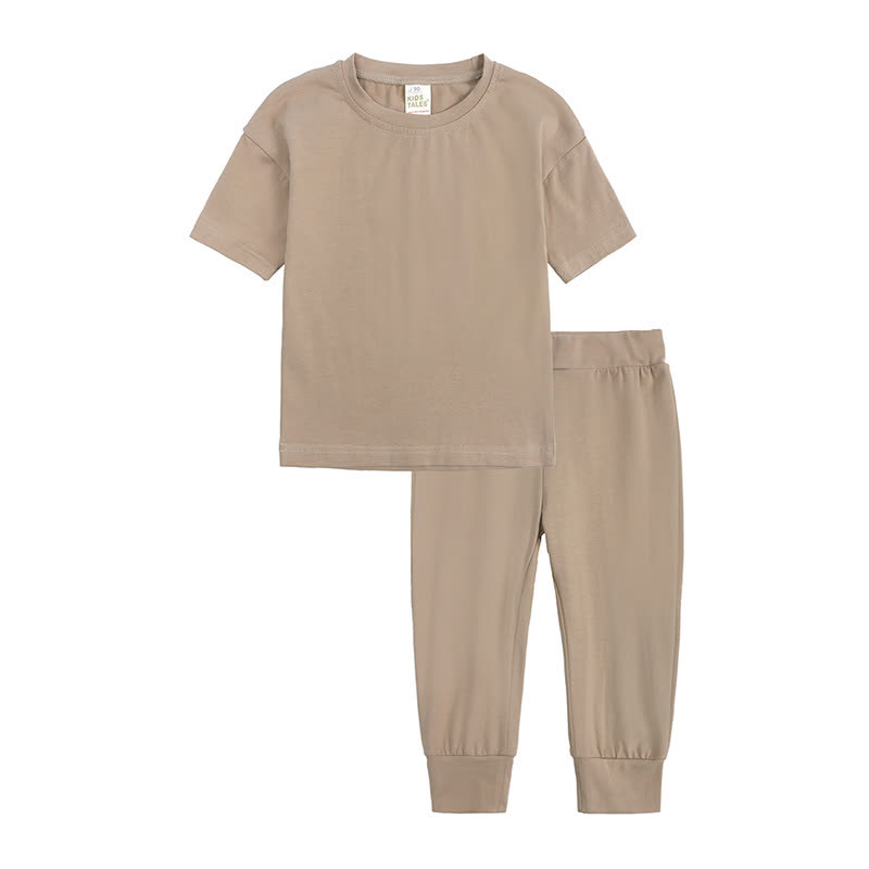 Zweiteiliger Set für Kleinkind , Einfarbig Stricken und Hose - Braun - 12-13J - image 5