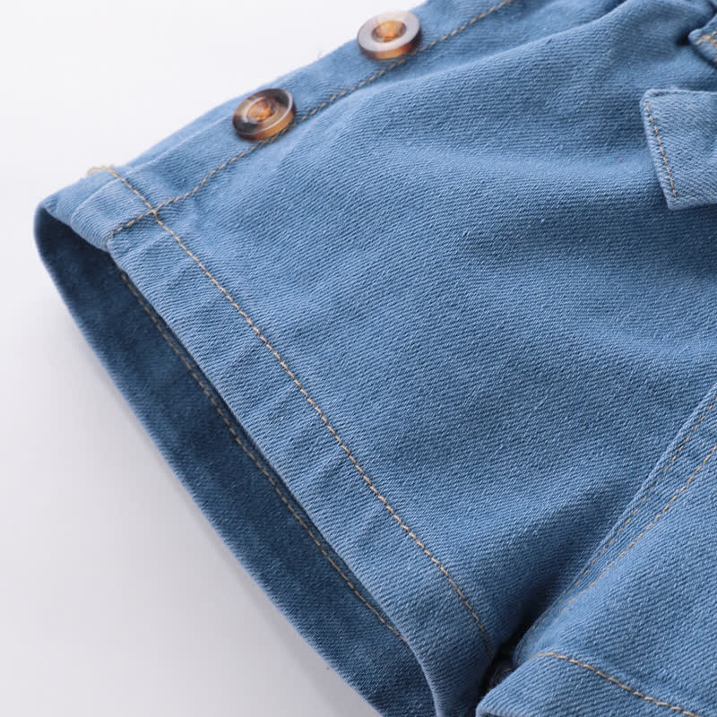 Zweiteiliges Set für Baby und Babys : Ärmelloses One-Shoulder Spitze und Denim - image 13