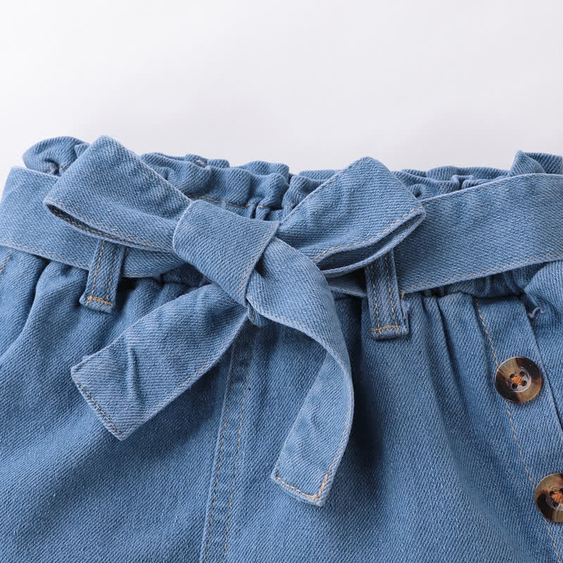 Zweiteiliges Set für Baby und Babys : Ärmelloses One-Shoulder Spitze und Denim - image 10