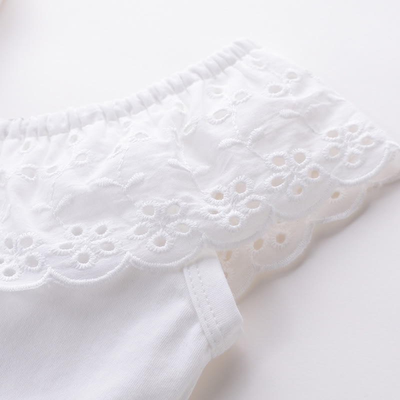 Zweiteiliges Set für Baby und Babys : Ärmelloses One-Shoulder Spitze und Denim - image 5