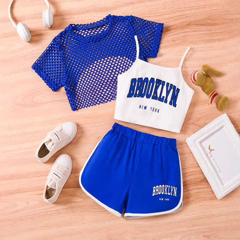 BROOKLYN NEW YORK 3-teiliges Set für Kleinkind : Spitze und Shorts - Blau - 9-10Y - image 3