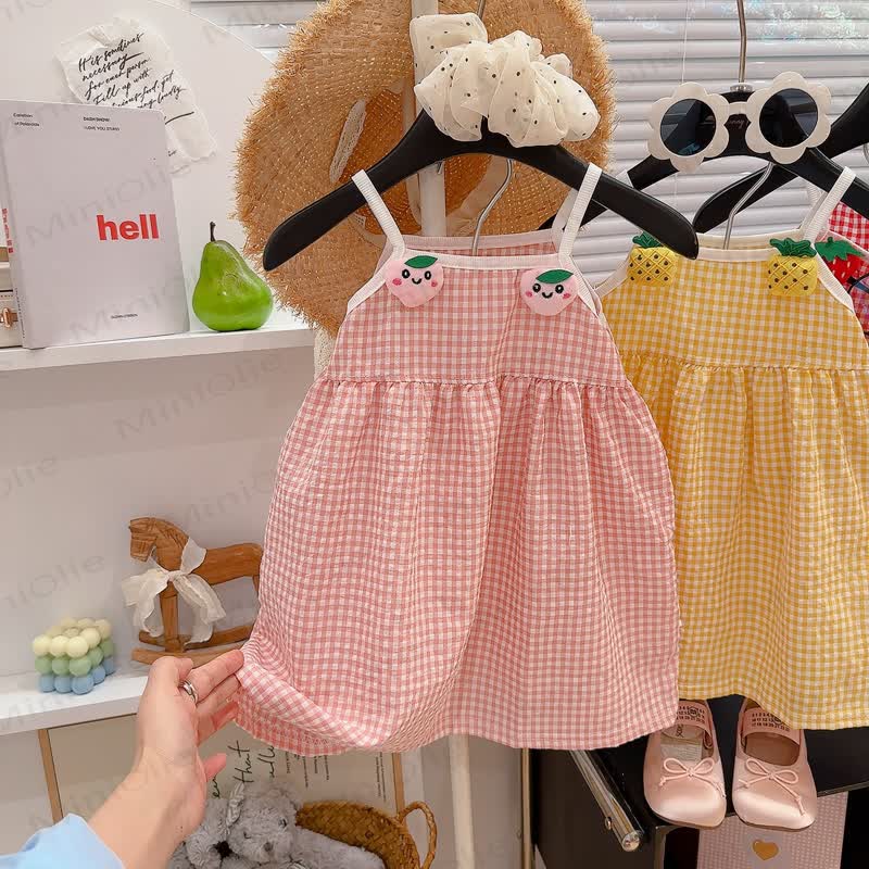 Mädchen Kleinkind mit Obst Gingham - Kleid - Rosa - 8-9J - image 5
