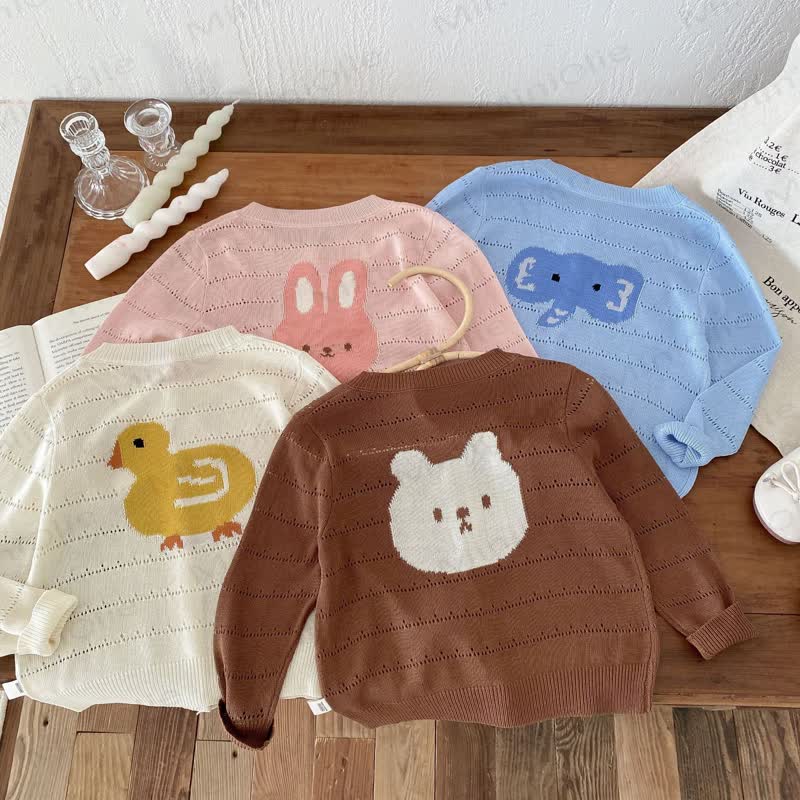 Baby Kleinkind Strickjacke mit Tier - Braun - 4-5J - image 1
