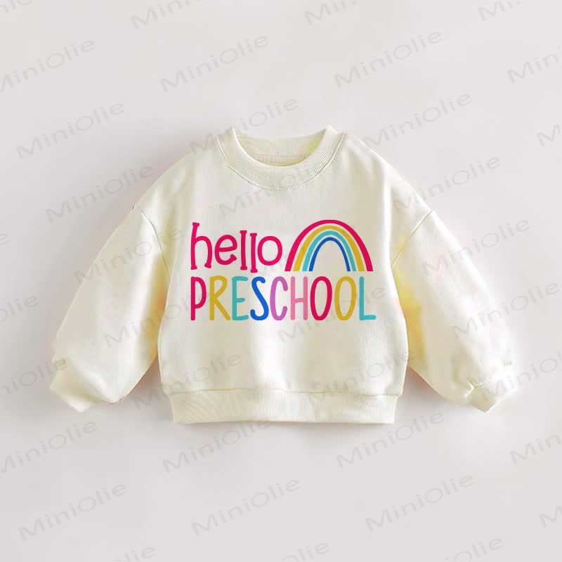 HELLO PRESCHOOL Baby Kleinkind Slogan Creme Sweatshirt - Creme - 3-5J - image 1