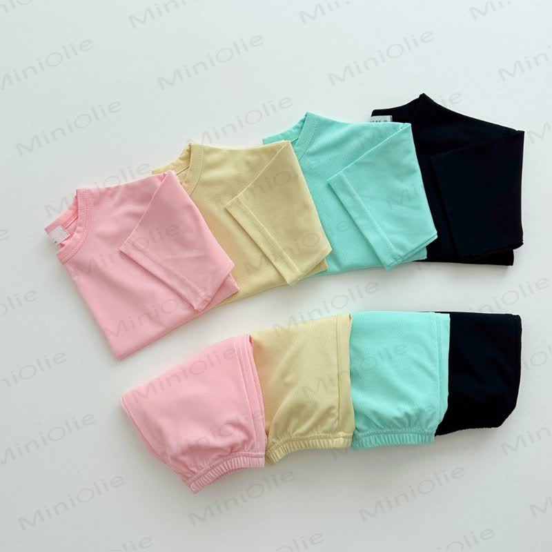 Zweiteiliger Set für Kleinkind und Baby , Einfarbig T-Stück und Hose - image 1