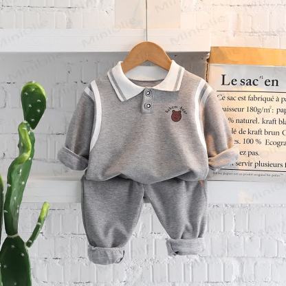 Kleinkind Baby Sweatshirt und Hose mit Tier , 2-teiliges Set - Bär - 4-5J - image 5