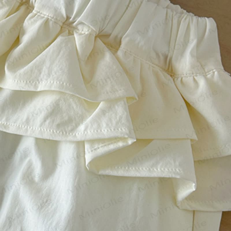 Kleinkind Mädchen Hose mit Rüschenbund und Kordelzug am Saum , Einfarbig - image 8