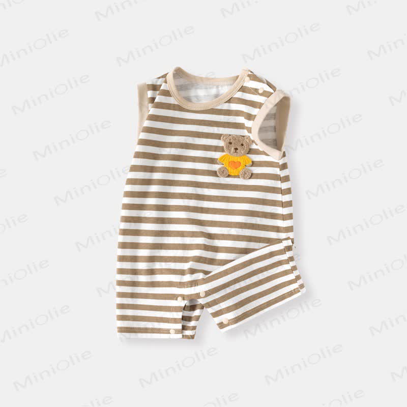 Einteiler Baby Strampler mit Cartoon-Patch und Farbblockmuster - Bär - 18-24M - image 12