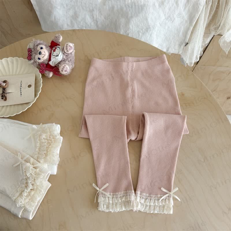 Gamaschen mit Lace und Schleife für Kleinkind - Rosa - 6.5-8J - image 3