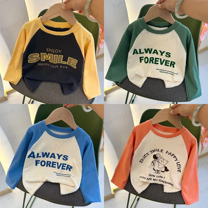 Raglan-T-Shirt für Kleinkind, Kurzarm, Rundhalsausschnitt - image 1
