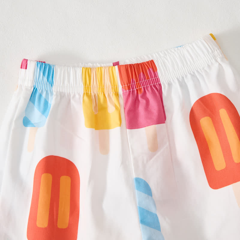 Ärmelloses Set mit Eiscreme-Print für Baby und Kleinkind - image 7