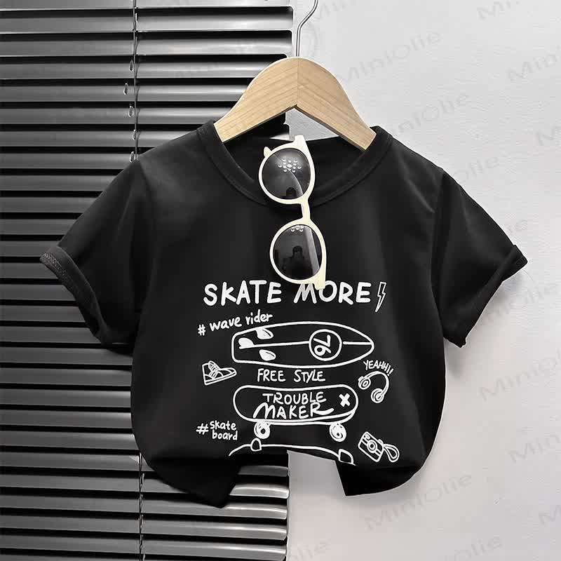 Kastenförmiges T-Shirt mit Cartoon-Print für Kleinkind - Schwarz Skateboard - 4-5J - image 2