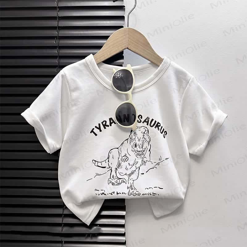 Kastenförmiges T-Shirt mit Cartoon-Print für Kleinkind - Weißer Dinosaurier - 4-5J - image 3