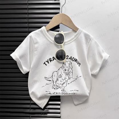 Kastenförmiges T-Shirt mit Cartoon-Print für Kleinkind - Weißer Dinosaurier - 4-5J - image 3