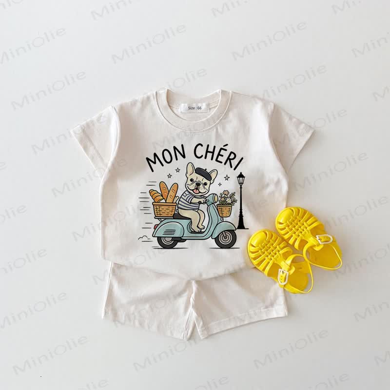 MON CHÉRI Baby Set aus weißem T-Stück und Shorts , 2-teilig - Weiß - 18-24M - image 1