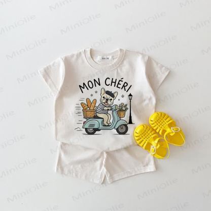 MON CHÉRI Baby Set aus weißem T-Stück und Shorts , 2-teilig - Weiß - 18-24M - image 1