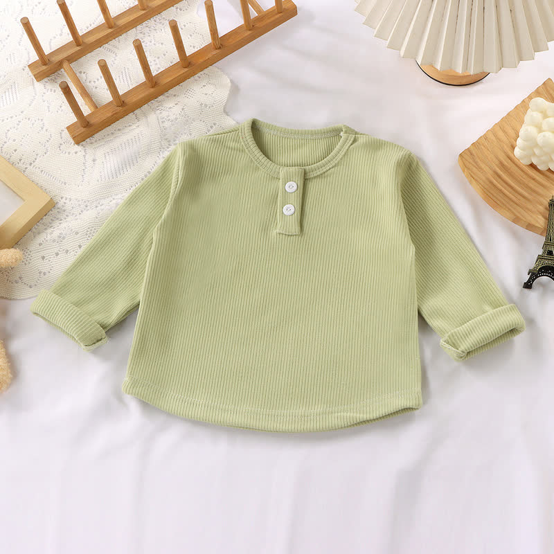 Kleinkind Baby Langarmshirt , Einfarbig , Gerippt - Grün - 10-11J - image 12