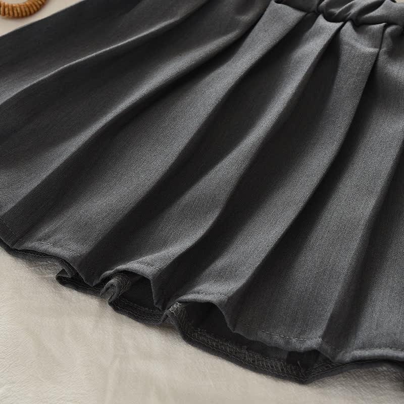 Graues Schul- Set für Kleinkind : Ärmelloses Spitze und Rock, 2-teilig - image 8